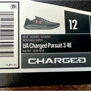 Under Armour Men's Charged Pursuit 3 4E Shoe Style 3025801-003blk/blue